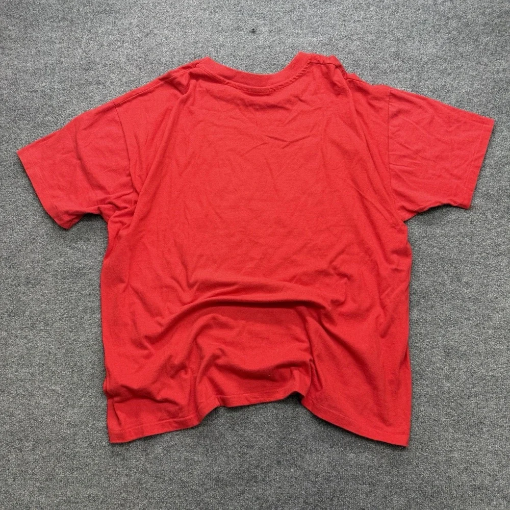 Adidas T Shirt Men's Red/White Vintage Size XL Boot Y2K